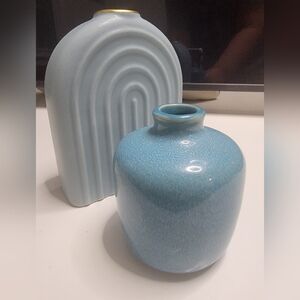 Set of 2 blue vases.